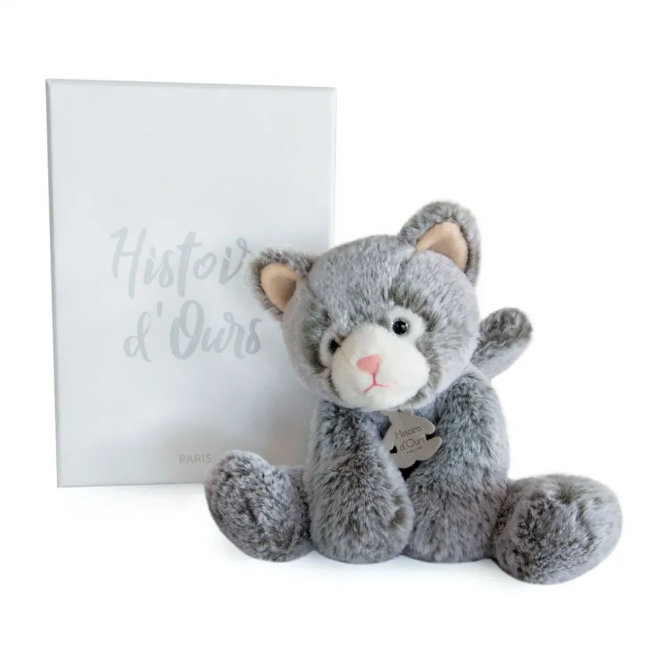 Peluche Chat Gris - 25 cm