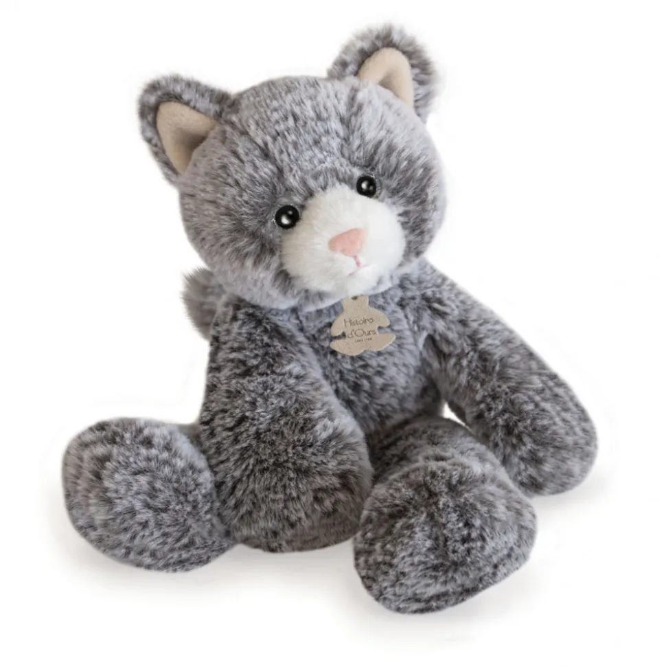 Peluche Chat Gris - 25 cm