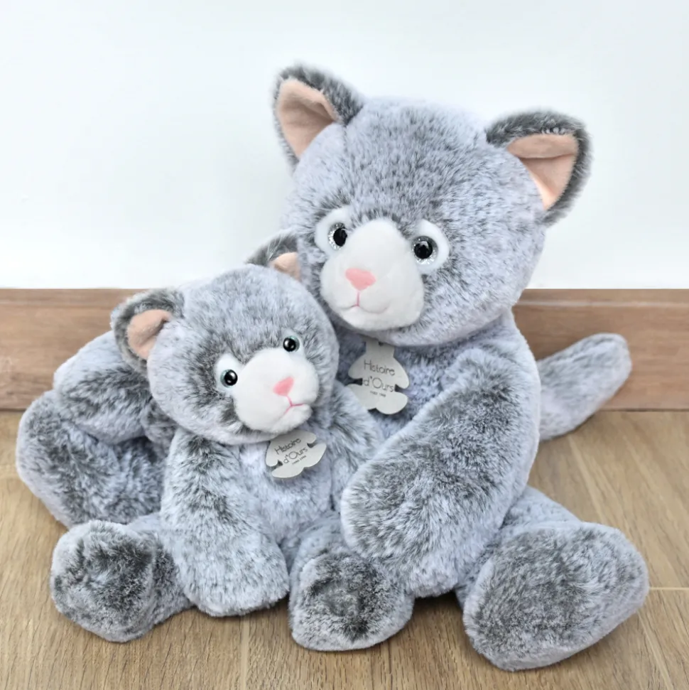 Peluche Chat Gris - 25 cm