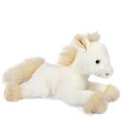 Peluche cheval ivoire avec son panier - Palomino - 25 cm