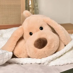 Peluche Chien beige - 40 cm - Les Allongés Stretch