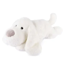 Peluche Chien Blanc - 40 cm - Les Allongés Stretch