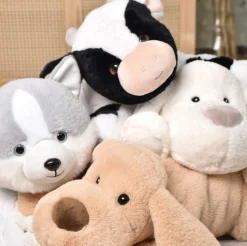 Peluche Chien Blanc - 40 cm - Les Allongés Stretch