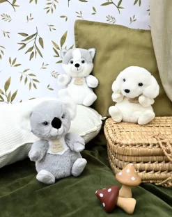 Peluche chien blanc - 20cm