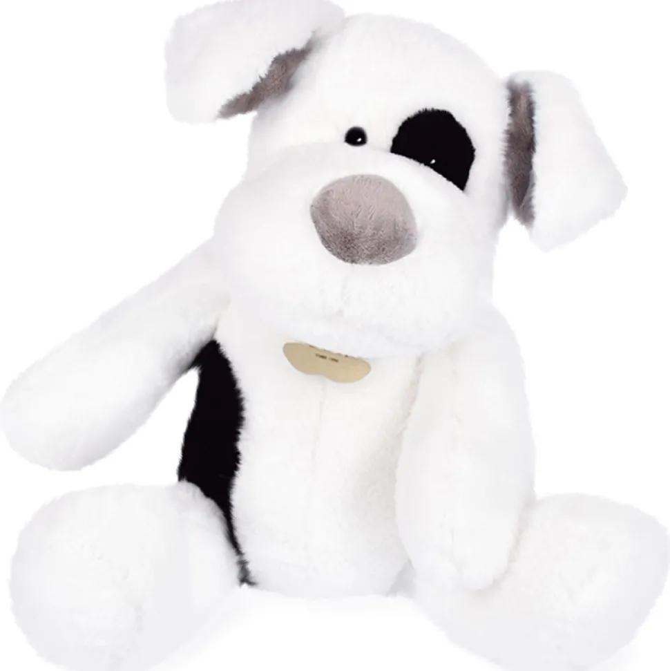 Peluche chien Noopy blanc et noir - Blanc - 40 cm