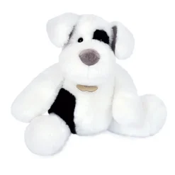 Peluche chien Noopy blanc et noir - Blanc - 30 cm
