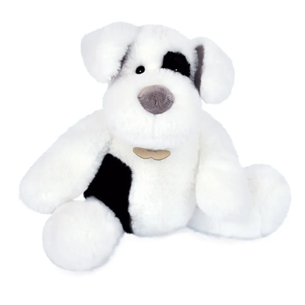 Peluche chien Noopy blanc et noir - Blanc - 30 cm