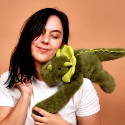 Peluche dinosaure vert lesté - 40 cm - Podcoll