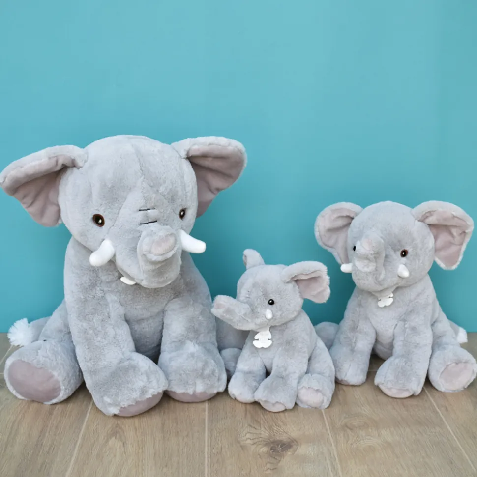 Peluche Eléphant' Dou Gris - 25 cm