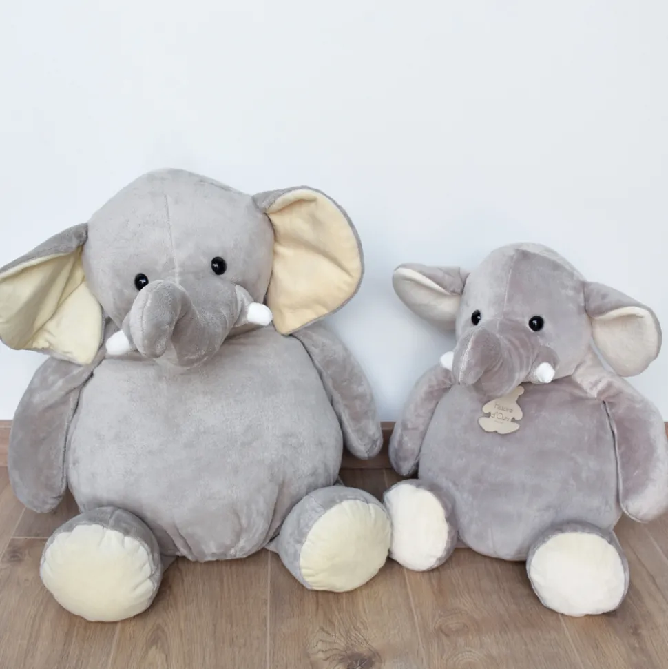 Peluche géante Eléphant Gris - 60 cm