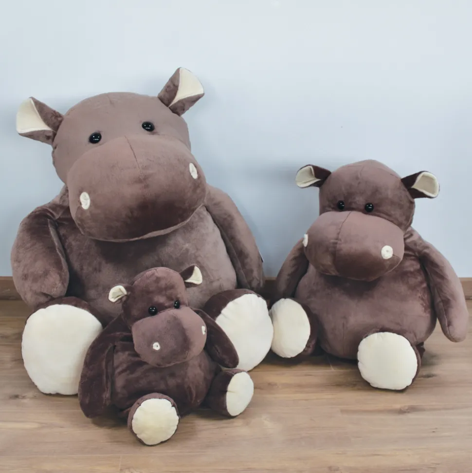 Peluche géante Hippopotame Marron - 120 cm