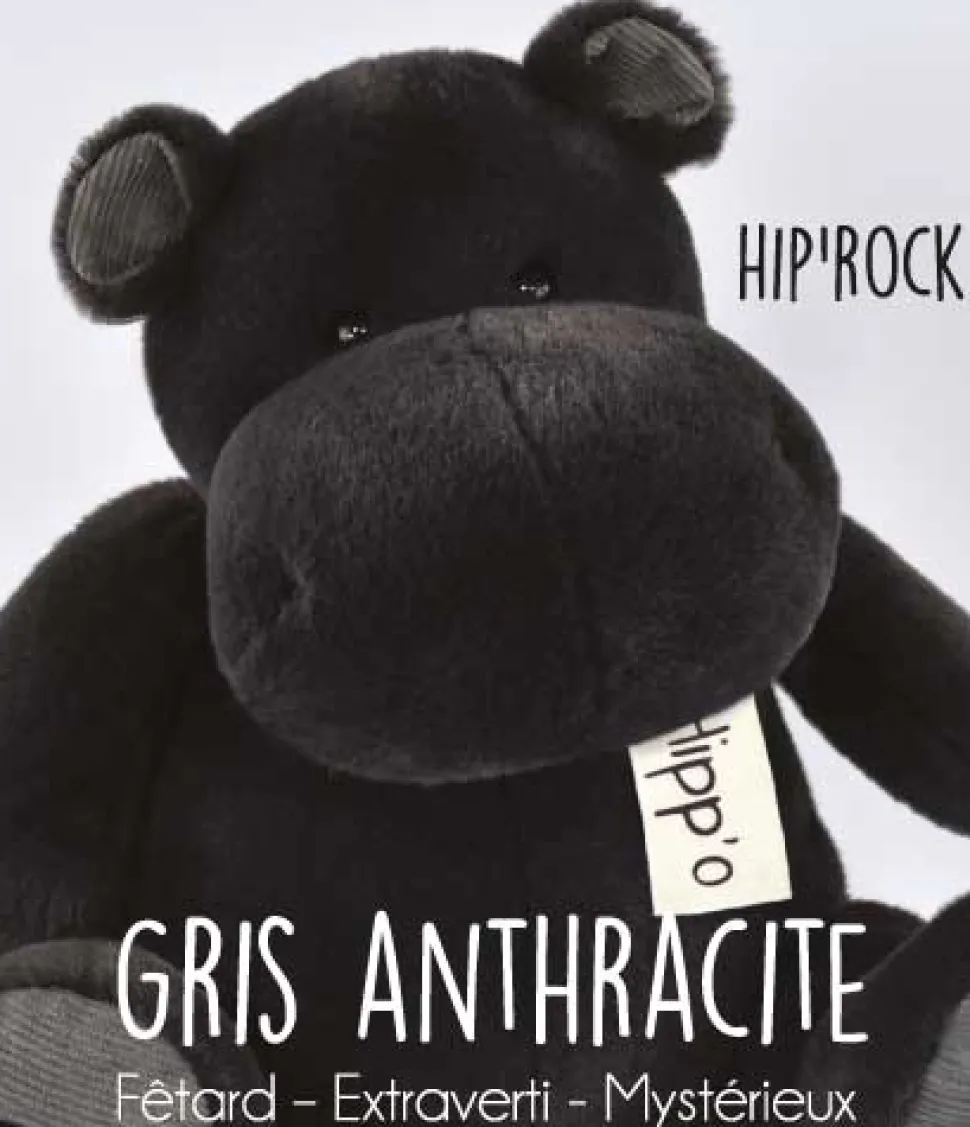 Peluche Hippo Gris anthracite - 85 cm