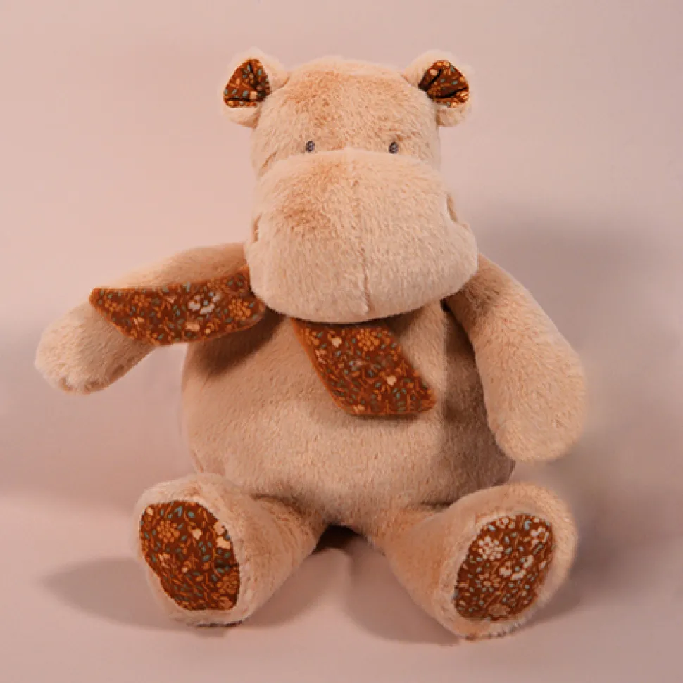 Peluche Hippopotame Beige Bandana - 22 cm