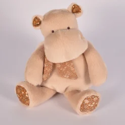 Peluche Hippopotame Beige Bandana - 22 cm