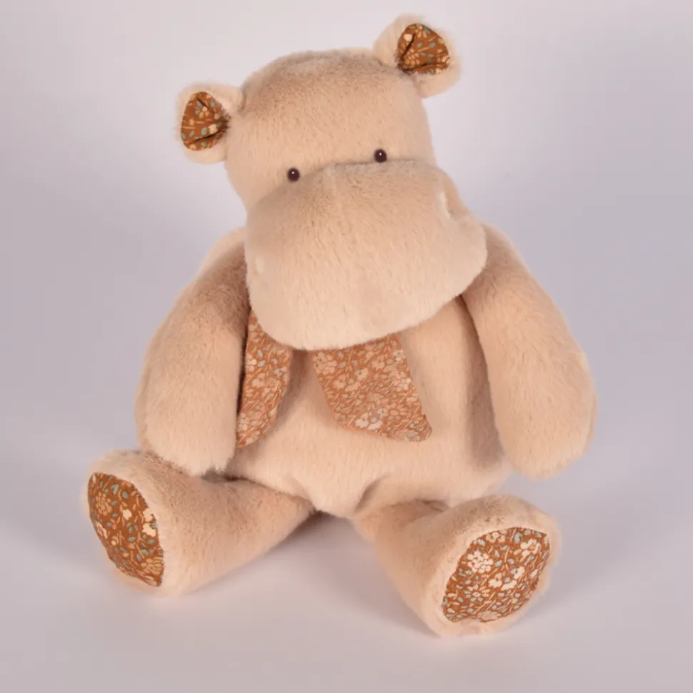 Peluche Hippopotame Beige Bandana - 22 cm