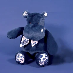 Peluche Hippopotame Bleu marine Bandana - 22 cm