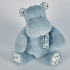 Peluche Hippopotame Bleu Bandana - 22 cm