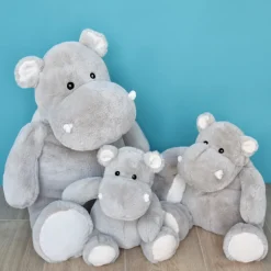 Peluche Hippopotame Gris - 25 cm