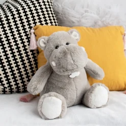 Peluche Hippopotame Gris - 25 cm