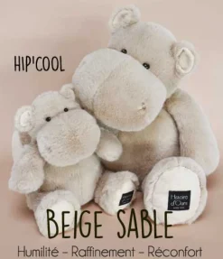Peluche Hippopotame HIP'COOL Beige - 85 cm
