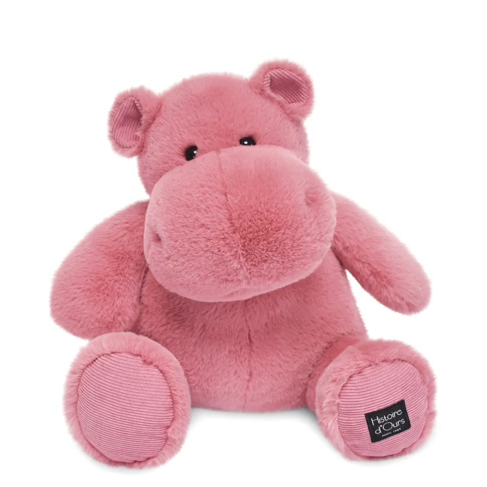 Peluche hippopotame HIP'FUN Rose- Lait grenadine - 40 cm