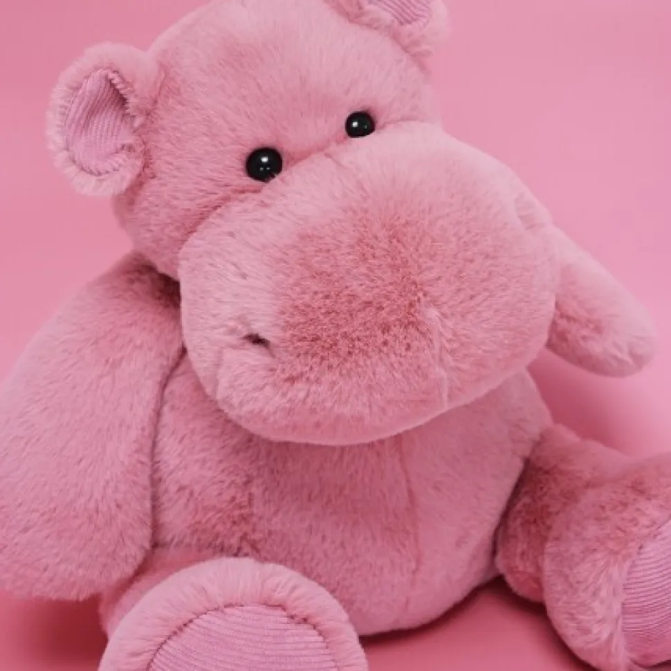 Peluche hippopotame HIP'FUN Rose- Lait grenadine - 40 cm