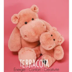 Peluche Hippopotame HIP'HUG Terracota - 25 cm
