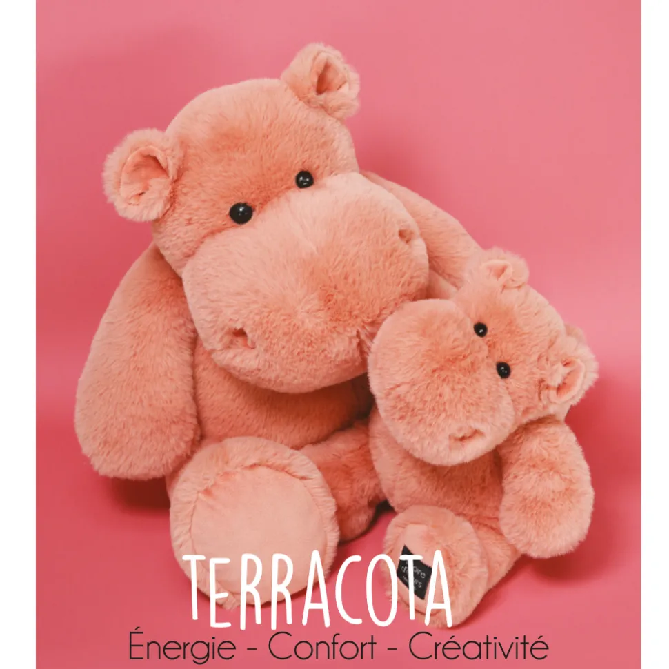 Peluche Hippopotame HIP'HUG Terracota - 25 cm