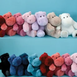 Peluche Hippopotame HIP'KISS Rouge - 25 cm
