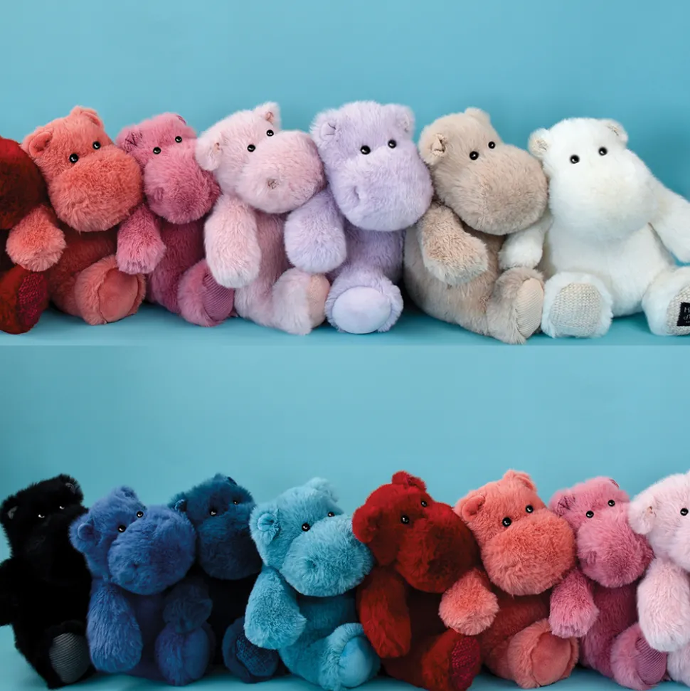 Peluche Hippopotame HIP'KISS Rouge - 25 cm