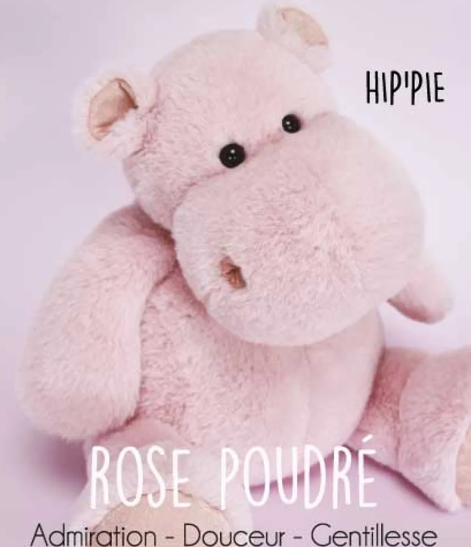 Peluche Hippopotame HIP'PIE - Rose poudré - 25 cm
