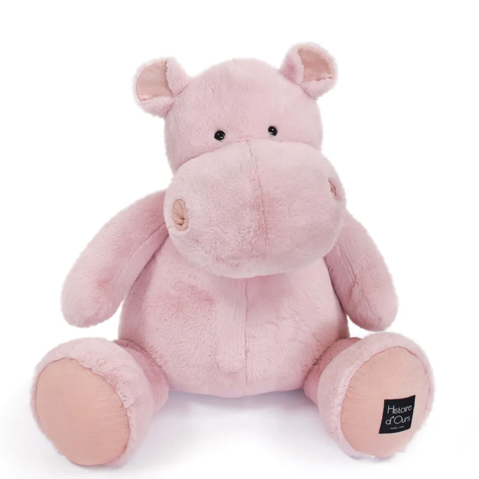 Peluche Hippopotame HIP'PIE - Rose poudré - 85 cm