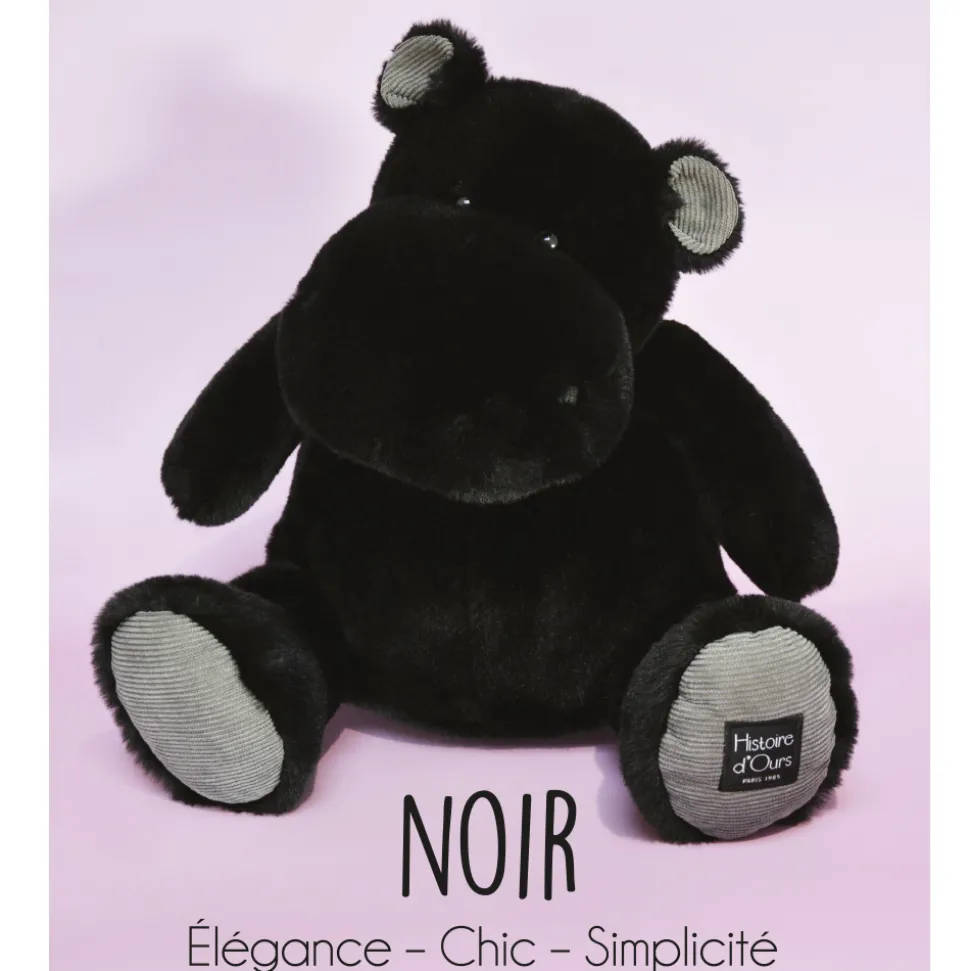 Peluche Hippopotame HIP'STAR Noir - 40 cm