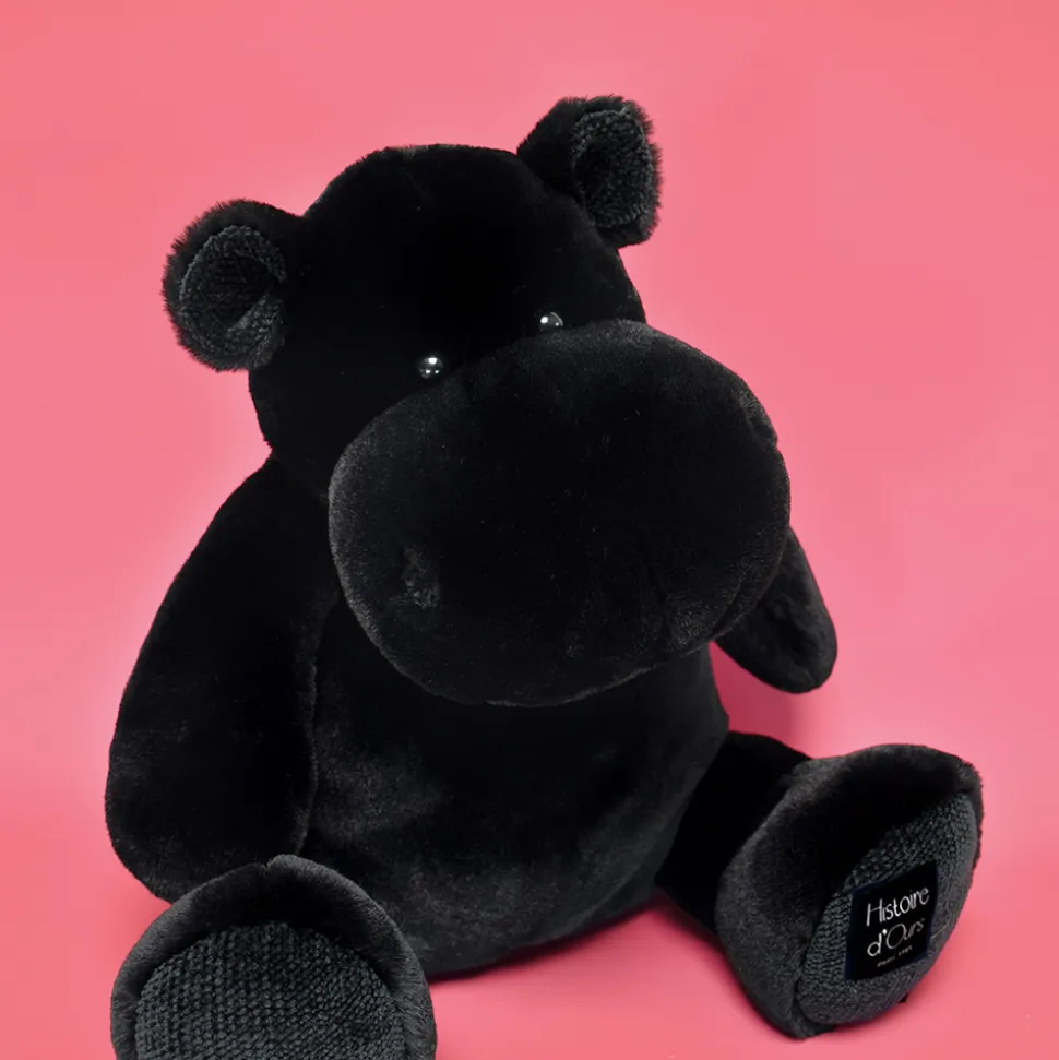 Peluche Hippopotame HIP'STAR Noir - 40 cm