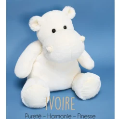 Peluche Hippopotame Ivoire - 85 cm HIP'CHIC