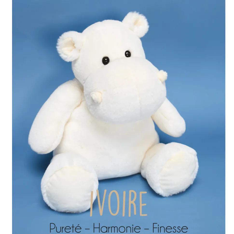 Peluche Hippopotame Ivoire - 85 cm HIP'CHIC