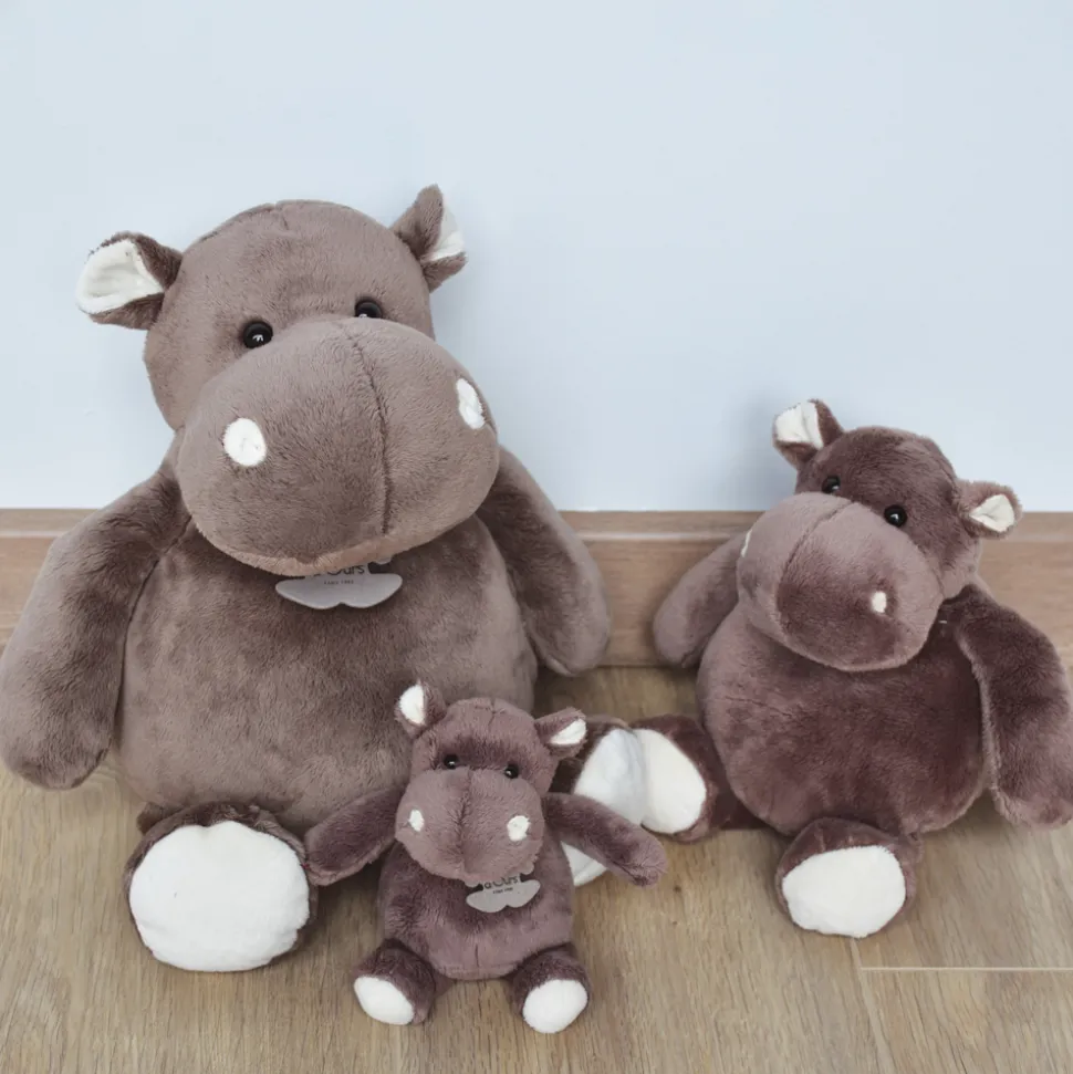 Peluche Hippopotame Marron - 14 cm