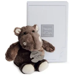 Peluche Hippopotame Marron - 14 cm