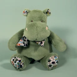 Peluche Hippopotame Vert Bandana - 22 cm