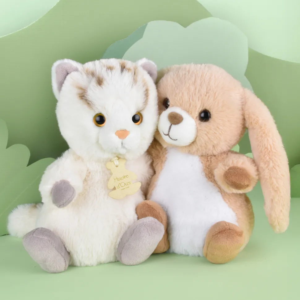 Peluche lapin beige - 20 cm