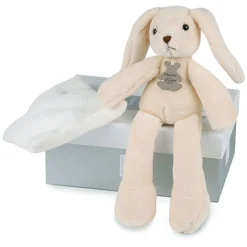 Peluche Lapin ivoire Avec Doudou - 30 cm