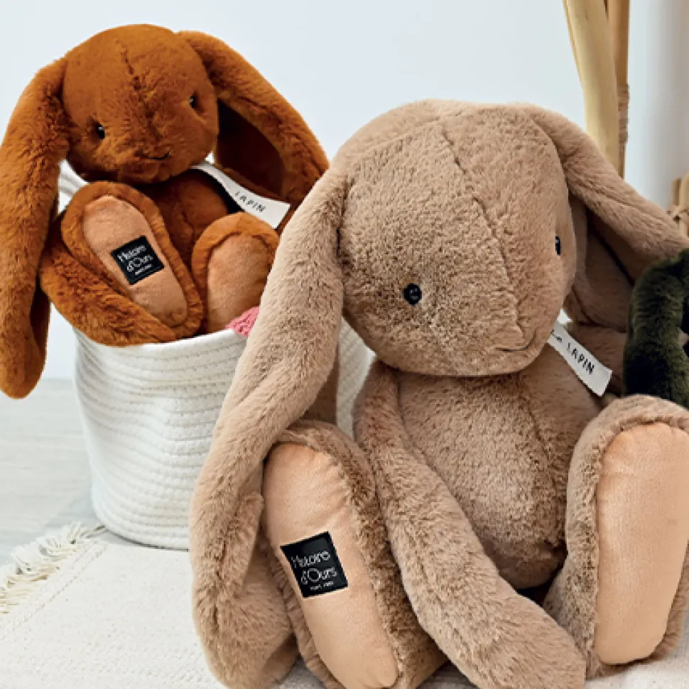 Peluche lapin marron capuccino - LE LAPIN - 32 cm