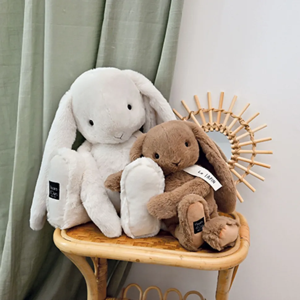 Peluche lapin marron Noisette - LE LAPIN - 32 cm