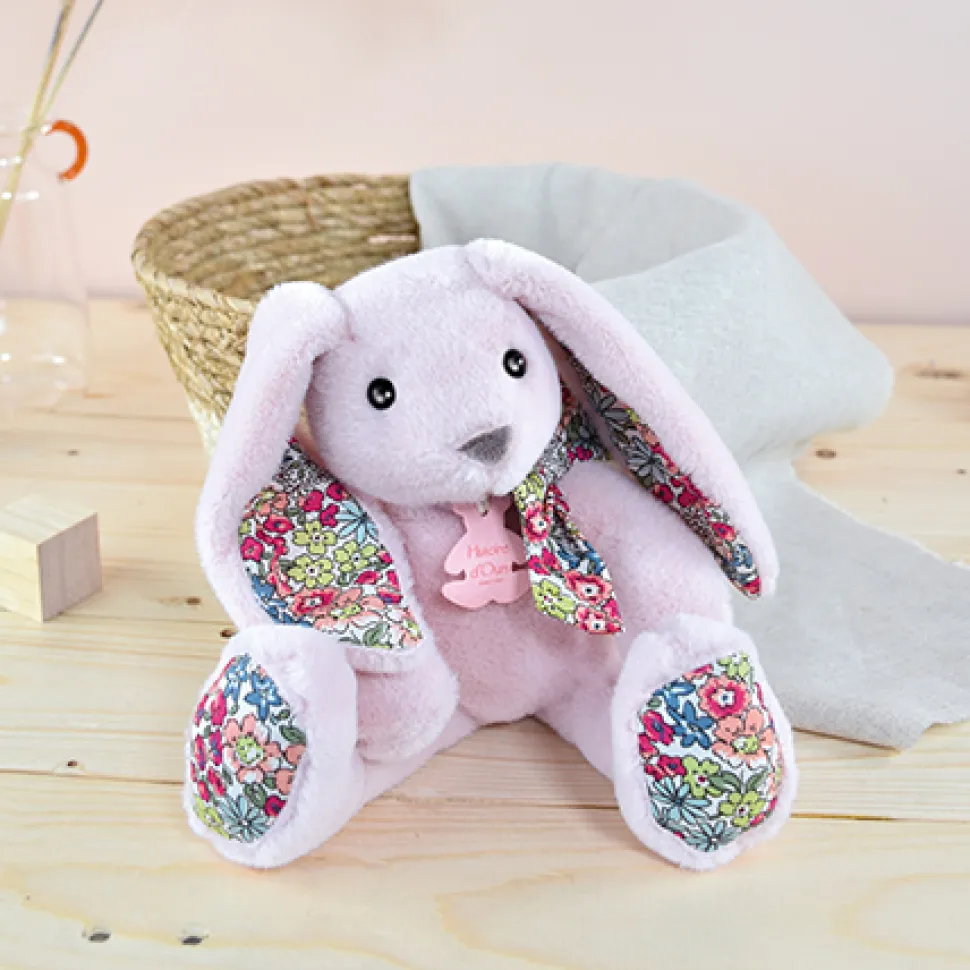 Peluche Lapin Rose - 25 cm - Copains Câlins