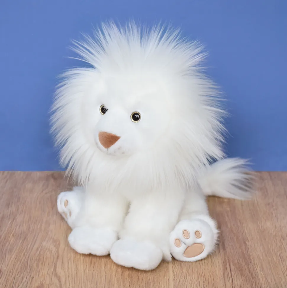 Peluche Lion des neige - Blanc - 28 cm