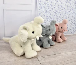 Peluche éléphant Blanc - Preppy Chic- 35 cm