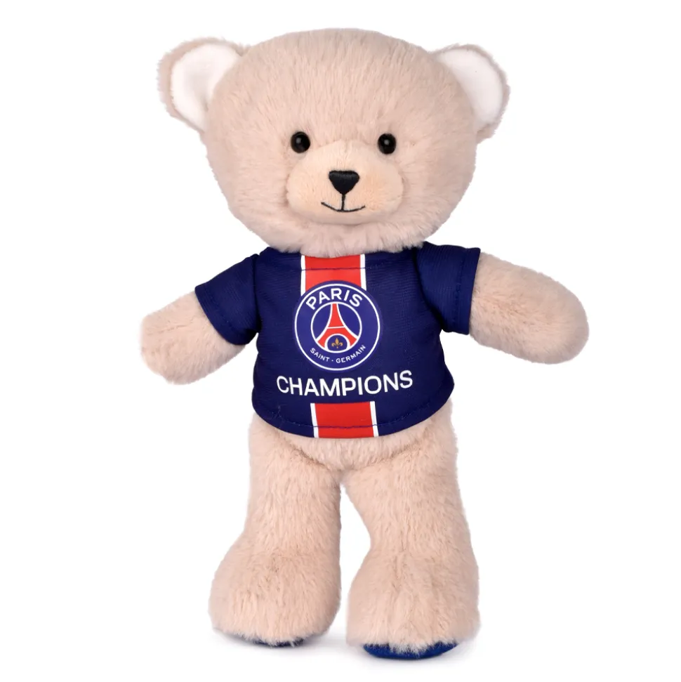 Peluche officielle Ours PSG - Bandes Hechter -Maillot Champion- 23 cm