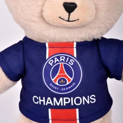 Peluche officielle Ours PSG - Bandes Hechter -Maillot Champion- 23 cm