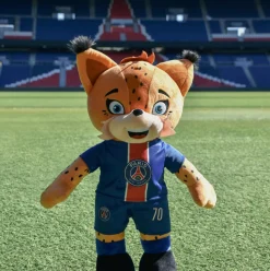 Peluche officielle PSG - Mascotte Germain Le Lynx - 35 cm