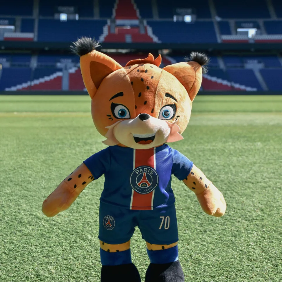 Peluche officielle PSG - Mascotte Germain Le Lynx - 35 cm